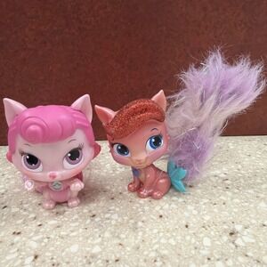 Lot of 2 Disney Princess Palace Pets Furry Tails Glitzy Glitter Aurora Ariel